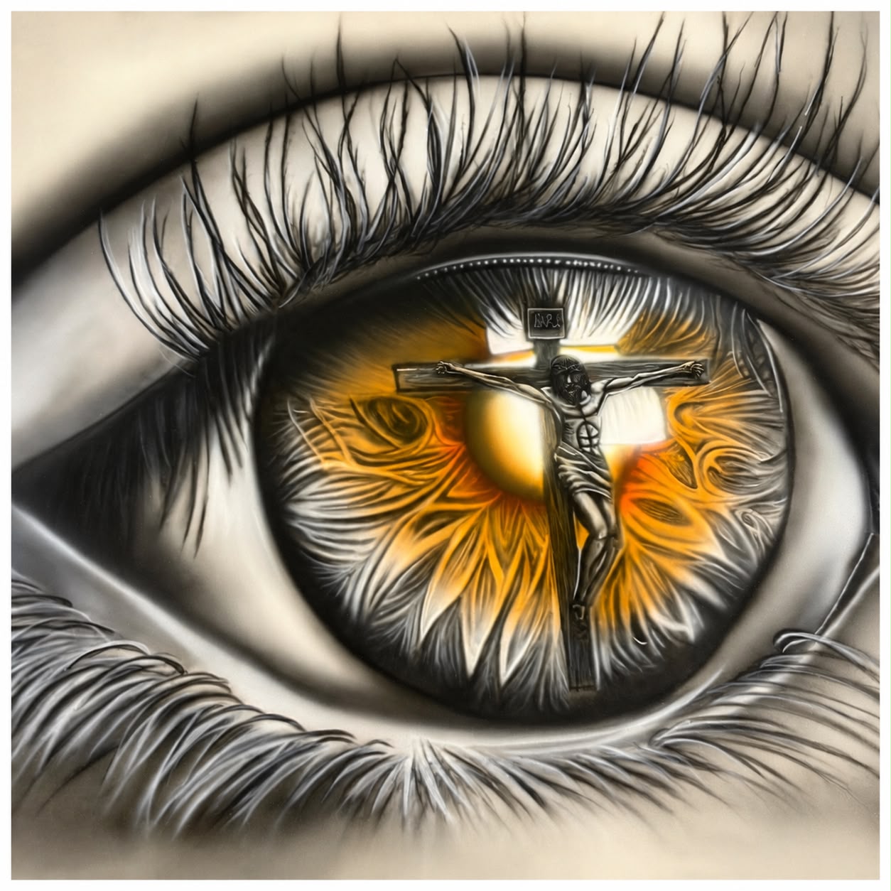 kruis in het oog